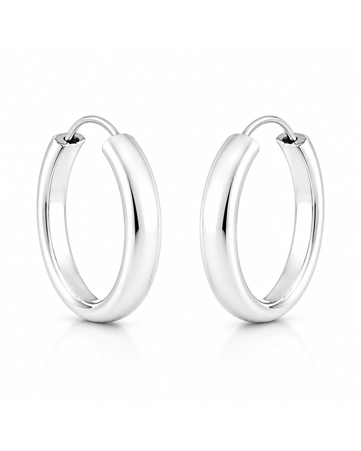 Medium silver hoop earring
